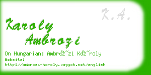 karoly ambrozi business card